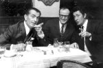 Klaus Quirini, Camillo Felgen und Grand Prix Gewinner Jean Claude Pascal im Scotch Club