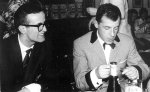 Klaus Quirini begr��t 1962 Chris Howland im Aachener Scotch Club